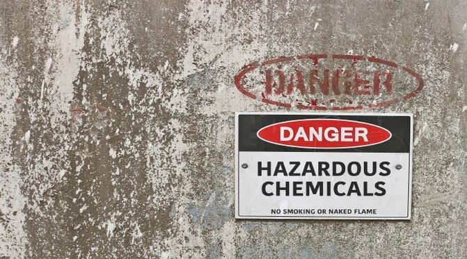 Hazardous chemicals warning sign